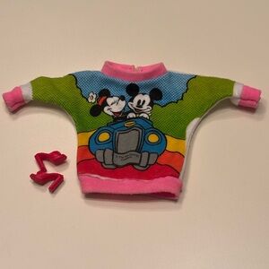vintage 1990s Mickey & Pals Funwear sweater outfit designed for Barbie dolls.